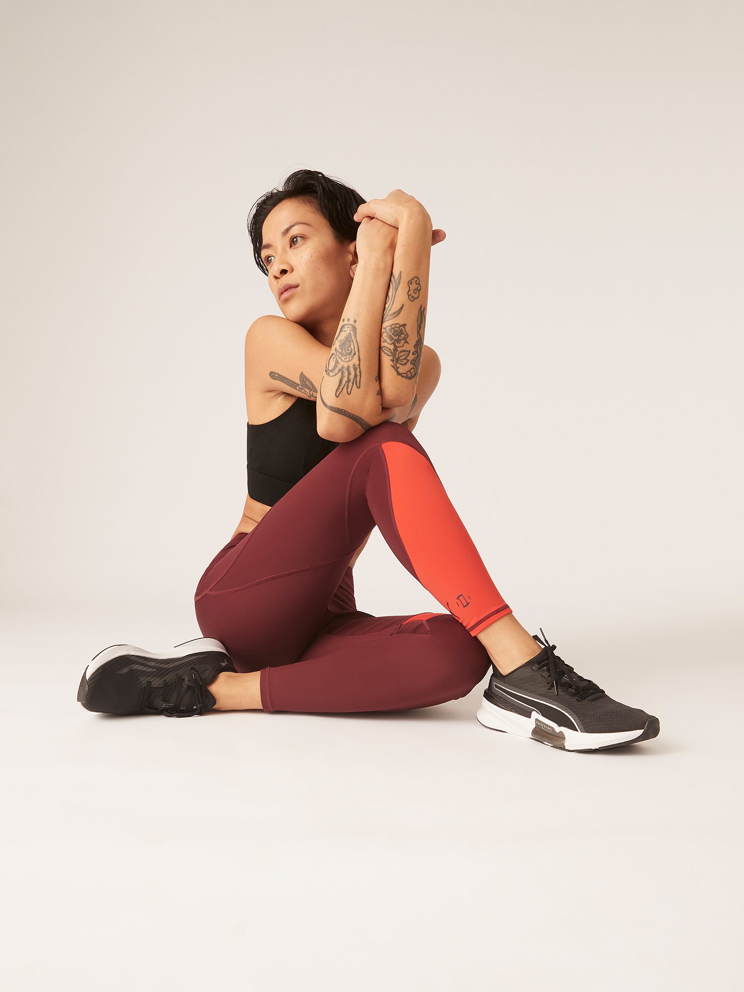 Puma x Modibodi 7/8 Active Legging, Aubergine/Burnt🩸🩸🩸