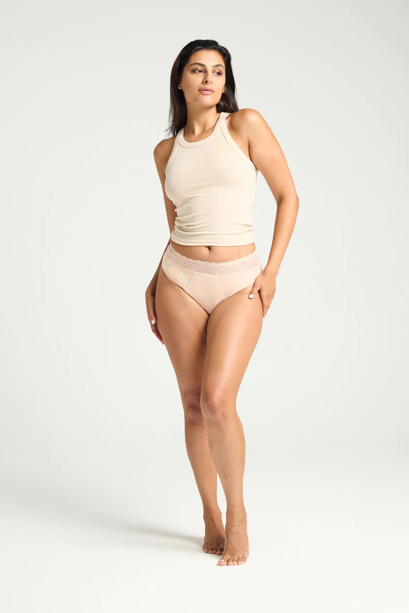 Sensual Hi Waist Bikini, Beige 🩸x10