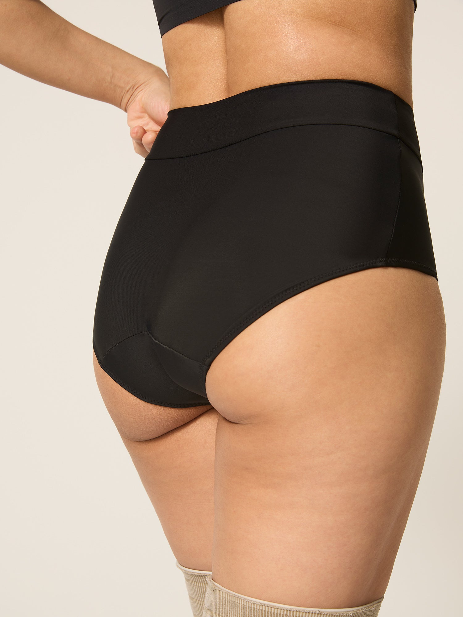 Recycled Swimwear Hi-Waist Bikini Brief, Black 🩸