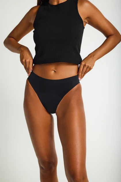Recycled Seamfree Hi-Leg Cheeky, Black 🩸🩸🩸