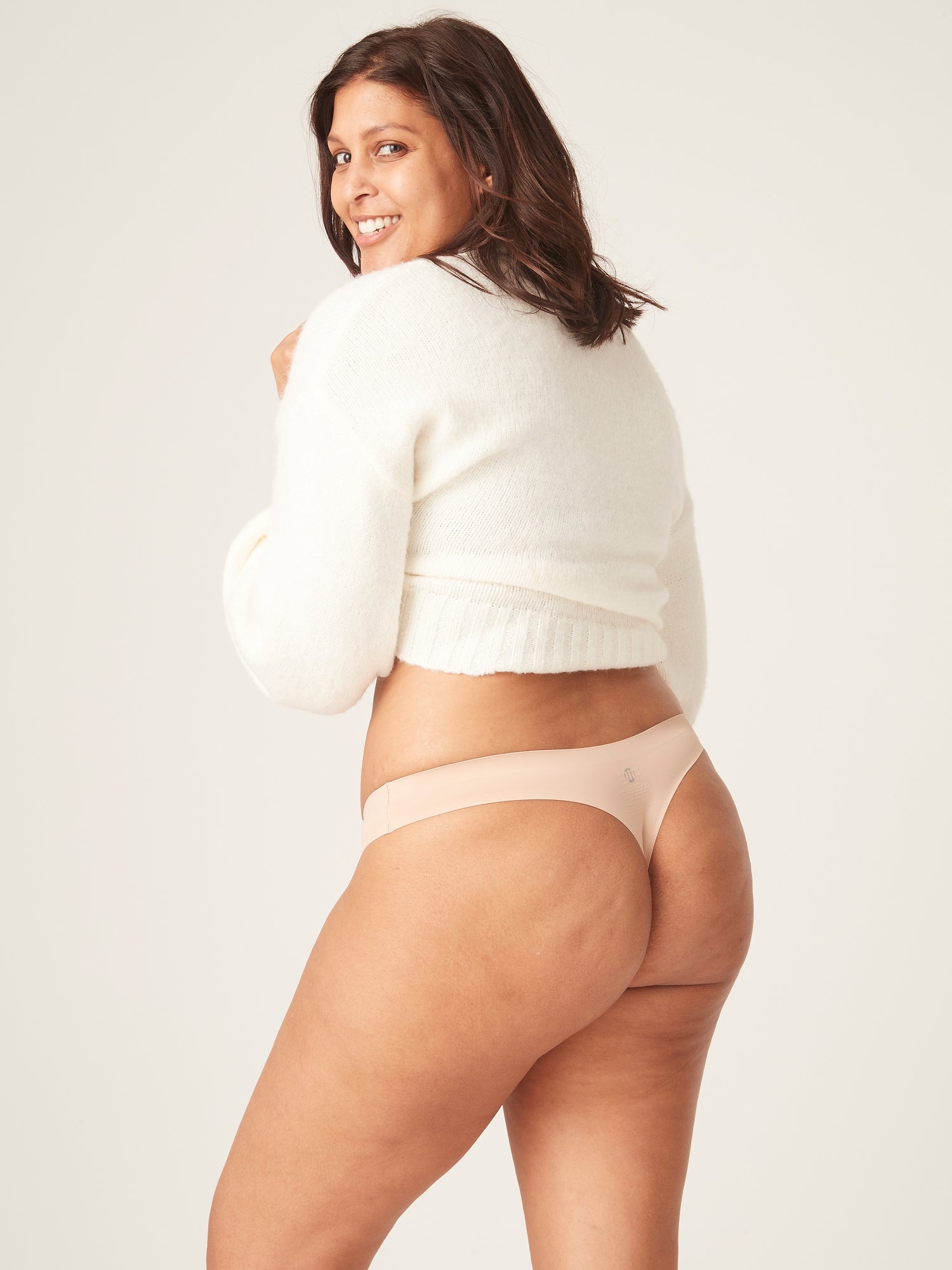 Recycled Seamfree Thong, Cashew🩸