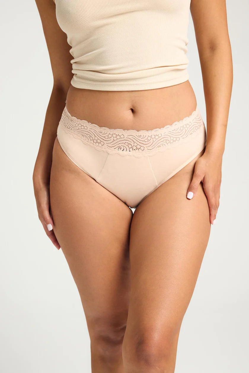 Modibodi - Sensual Hi Waist Bikini Maxi 24h, Beige 🩸x10