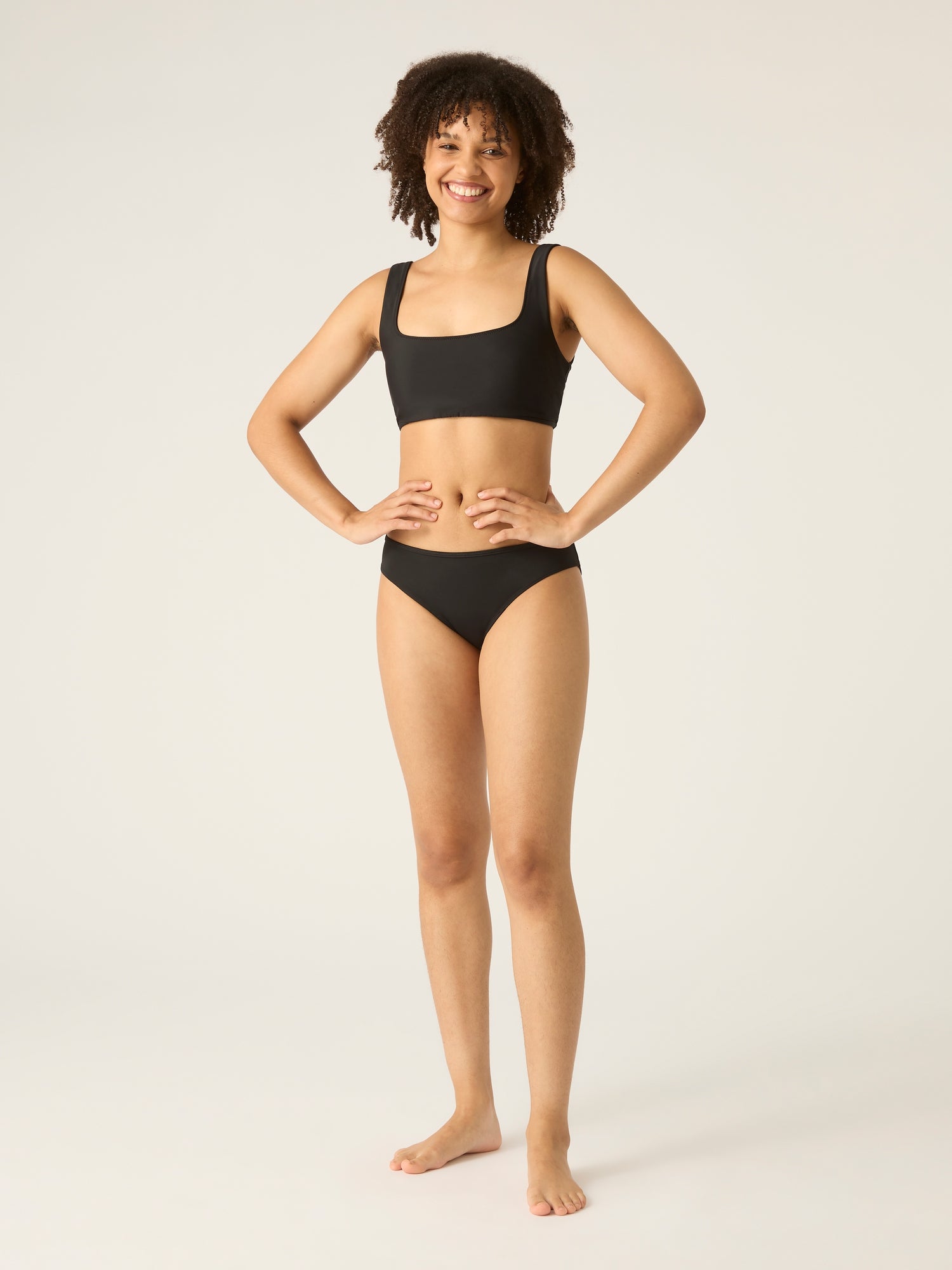 MODIBODI - Recycled Swimwear Bikini Brief Light-Moderate, Black 🩸🩸