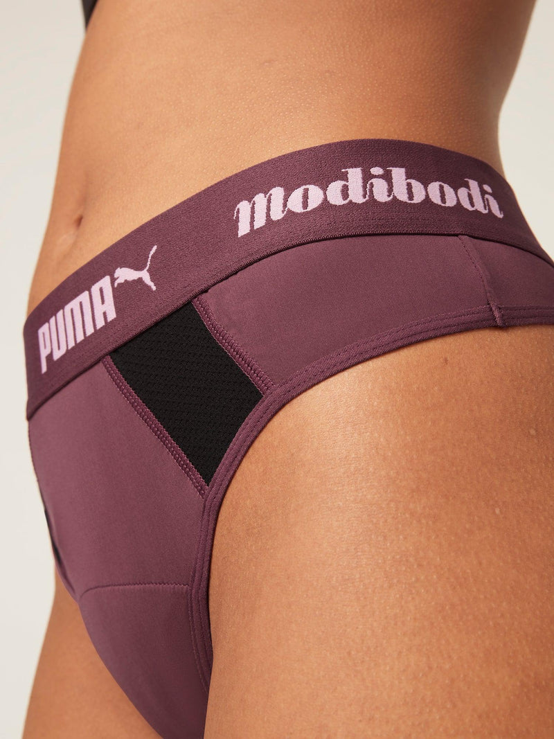 MODIBODI - Puma x Modibodi Active Thong Super Light, Grape Wine/Black 🩸
