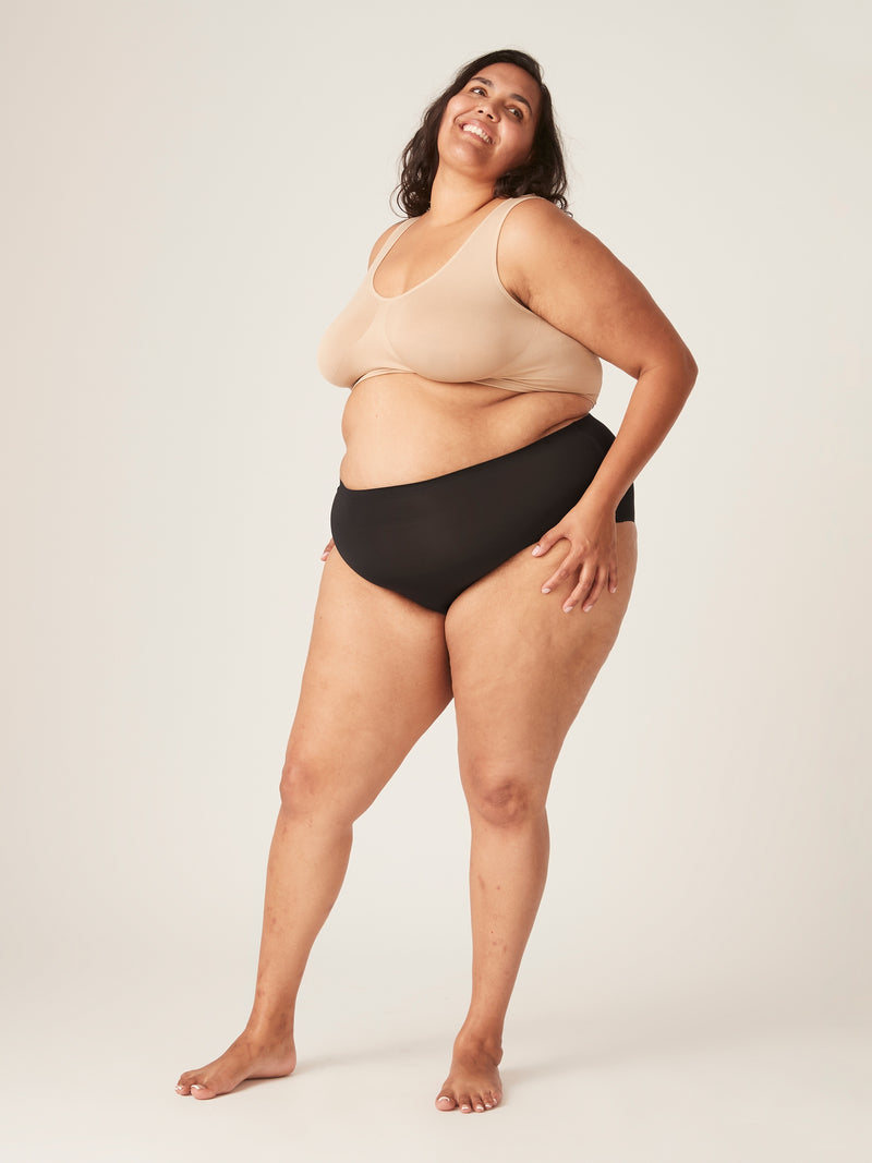 MODIBODI - Recycled Seamfree Full Brief Heavy-Overnight, Black 🩸🩸🩸🩸