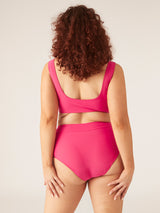 MODIBODI - Recycled Swimwear Crop Top, Panther Pink